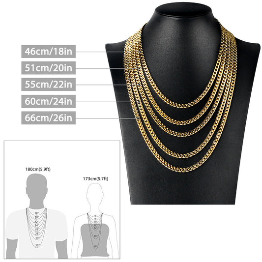 NOXMAJOR Miami Cuban chain — stainless steel, 18K gold-plated